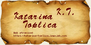 Katarina Toplica vizit kartica